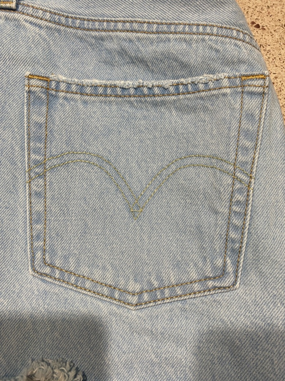 Levi's Light Blue 501 High-Rise Denim Shorts 100% COTTON - Picture 7 of 7